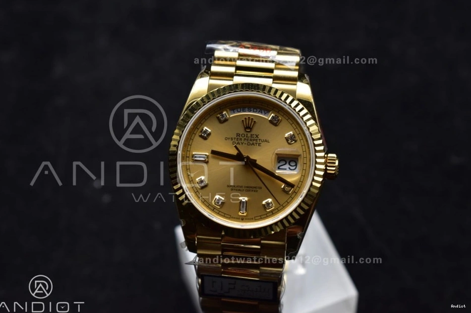 (Gain with Dial YG Gold Steel Square V5 Best vr3255 Edition 36 904L Weight) President QF Bracelet DayDate Diamond on 0225